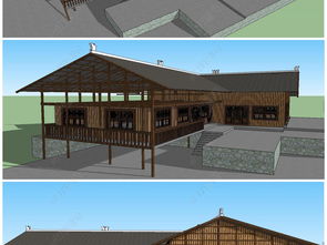 精品木結構房屋與古建筑寺廟的設計模型資源